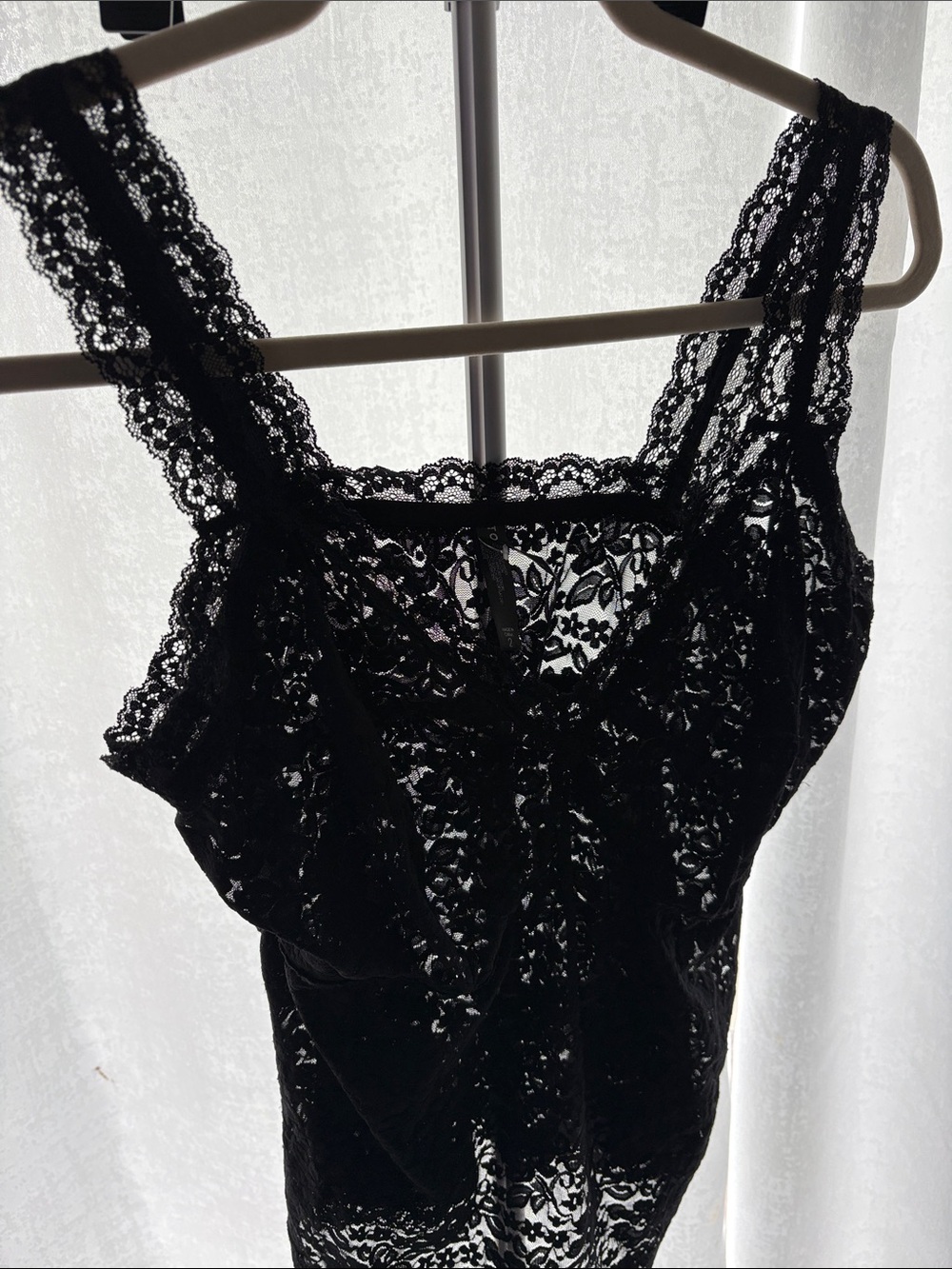 Black Floral Lace Tank Bodysuit